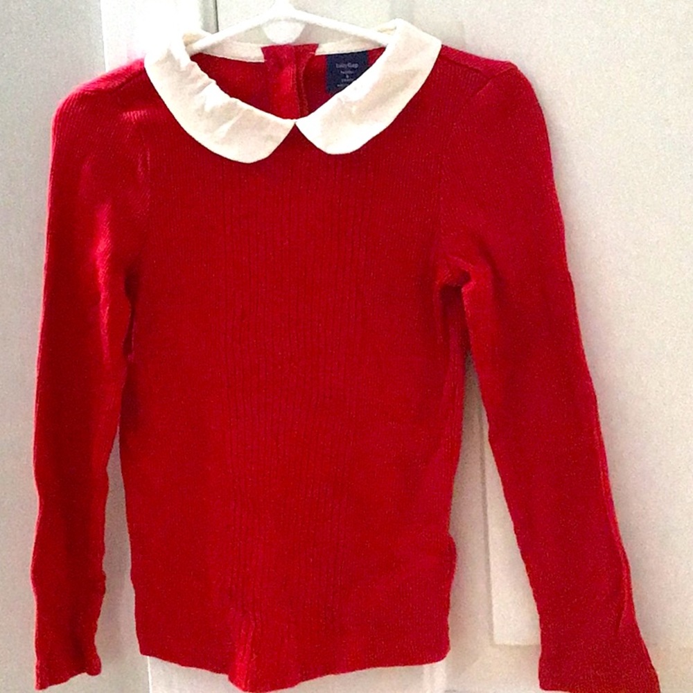 Girls Red Baby Gap Red Collared Shirt Size 5